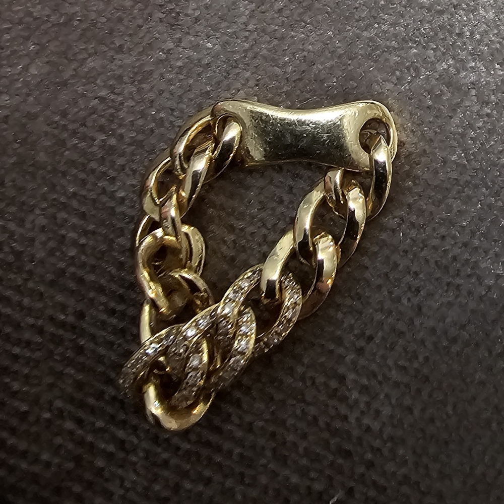 Solid Gold Diamond Chain Ring - image 6